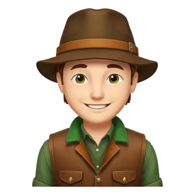 man hunter, smiling, minimal background sticker