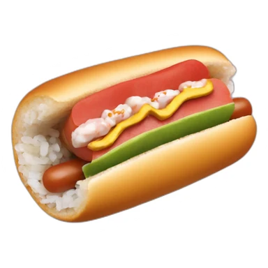Hot dog sushi sticker