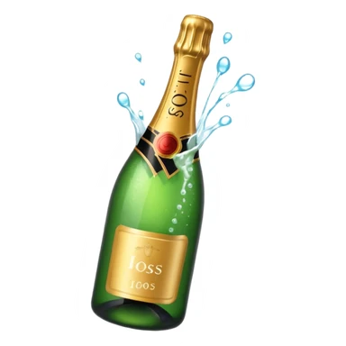 Champaine bottle squirt sticker