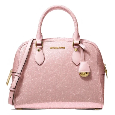 Realistic light pink glitter michael kors satchel purse. sticker
