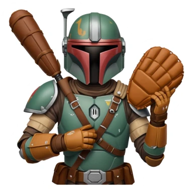 Mandalorian with a Catcher's mitt sticker