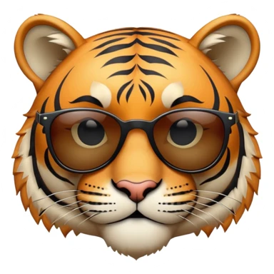 cool tiger face with sunglasses for Twitch emote sticker