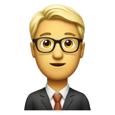 i want an emoji of a man that looks like an expert in teaching business , with glasses and a book in his han sticker
