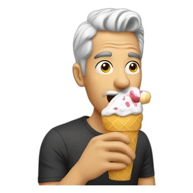man licking icecream sticker