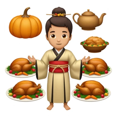 Man in Japan at Thanksgiving sticker
