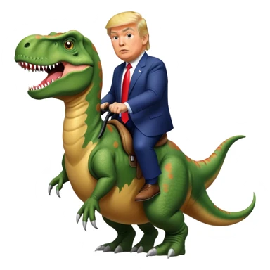 Donald Trump riding a t-Rex sticker