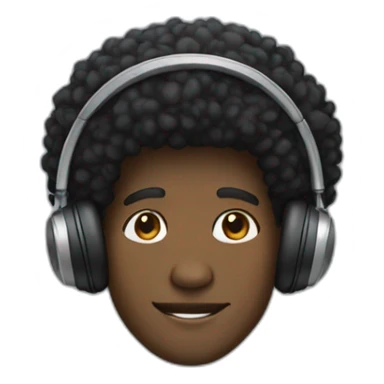 black guy with an afro wearing headphones sticker