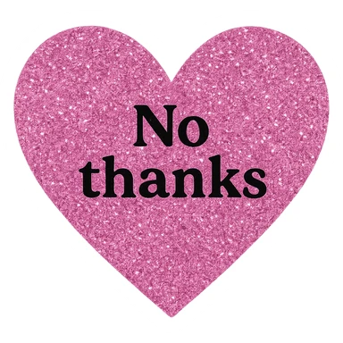  pink glitter No thanks heart, remove background sticker