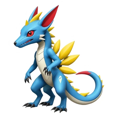 Shiny Cool Futuristic Colorful Cute Edgy Salandit-Zeraora-Lombax-Sergal-Zangoose-Cyclizar-Genesect-Pokémon, full body sticker