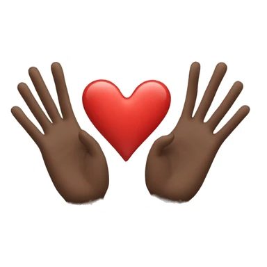 Person with a heart on his hands sticker