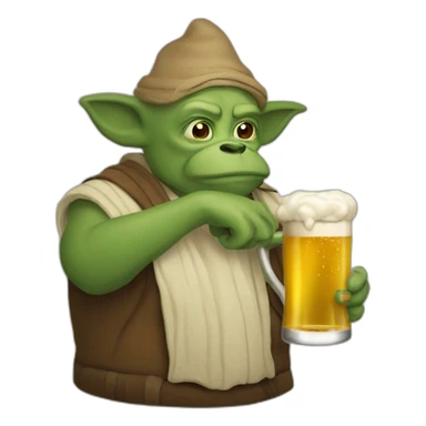 Yodas qui tient une bière sticker