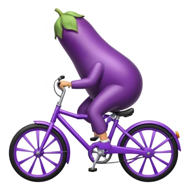 Eggplant riding a bike  sticker