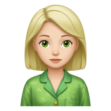 woman with green cpijamas sticker