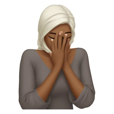 Beautiful woman covers her face with her hand sticker