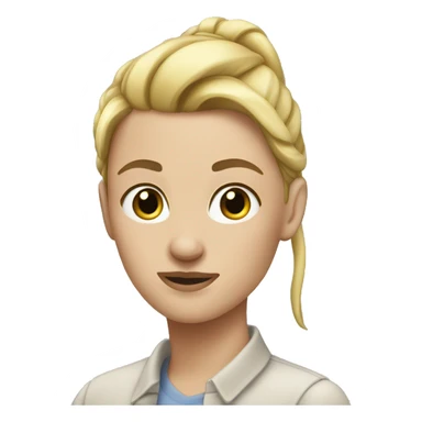 White women with a blond ponytail sticker