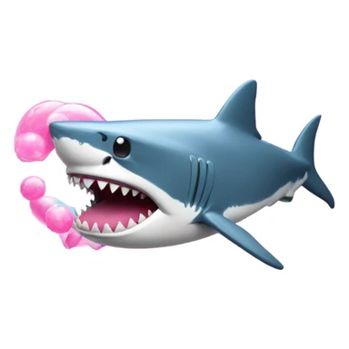 Shark made out of bubble gum sticker