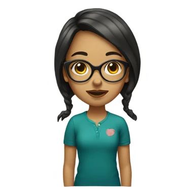 portrait of a girl with glasses sticker