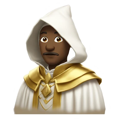 a white mage with a gold capes sticker