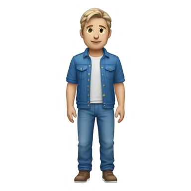 The Europapa Joost Klein outfit is a casual, blue ensemble that features a loose-fitting design. sticker