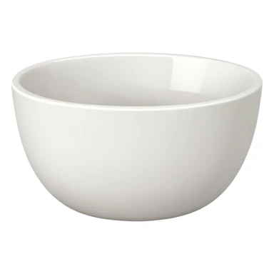 white bowl with flat white color inside, no liquid, no gloss, minimal, simple, clear sticker