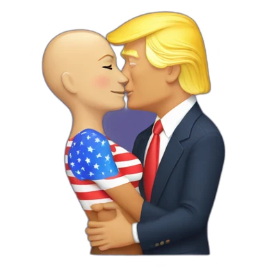 trump-and-putin-kissing,-lgbtq+ friendly, positivity, inclusiveness sticker