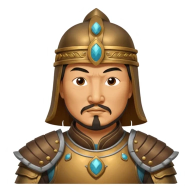 Genghis Khan in armor in 3/4 position sticker