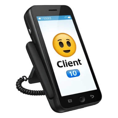 celular con llamada que diga "cliente 10" sticker