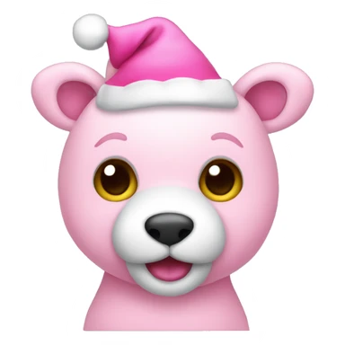 Pink Christmas stuffed animal sticker