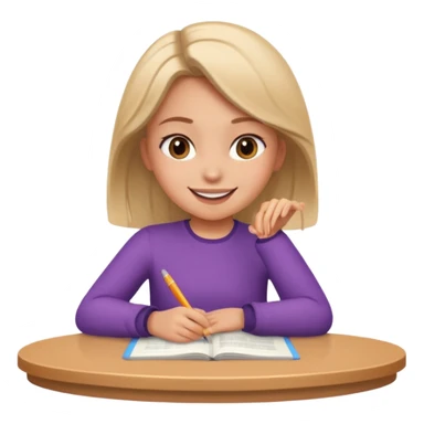 girl disscussion around a table sticker