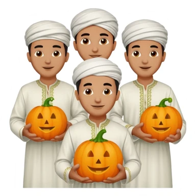 Moroccan men with pumpkin and grapes sticker