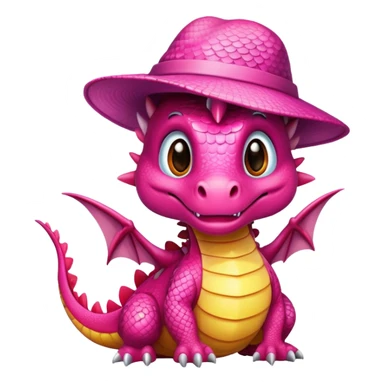 A pink dragon wearing a hat sticker