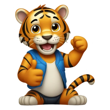 tiger giving thumbs up sticker