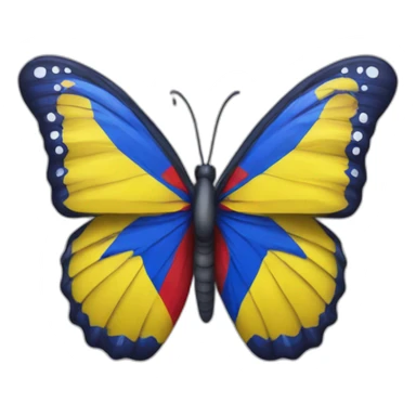 Una mariposa con los colores de la bandera de Colombia sticker