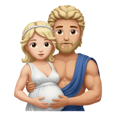 pregnant woman being held by zeus sticker