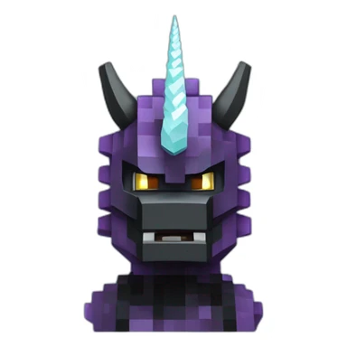 Minecraft Black Godzilla Head With Diamond Unicorn Horn and Lazer Eyes sticker