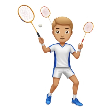 a man play badminton smash sticker