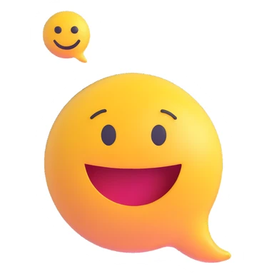 conversation bubble with a big smiley face sticker
