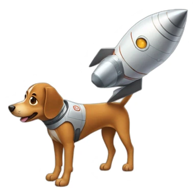 Dog rocket space sticker