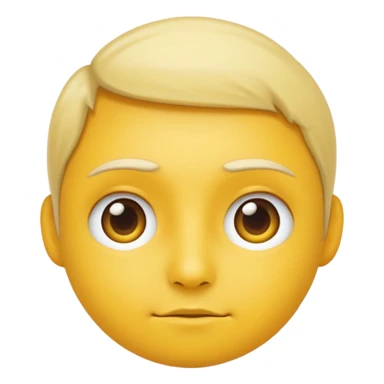 apple emoji style of a face with neutral expression, round face, yellow skin, clean lines, inspired by Apple emoji style, based on the reference photo sticker