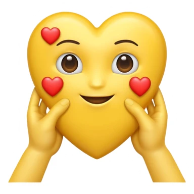 Emoji with hands holding heart sticker