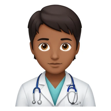 young doctor with dark hair and brown skin sticker
