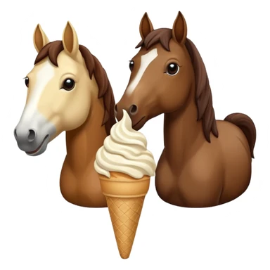 Horses eating icekream sticker
