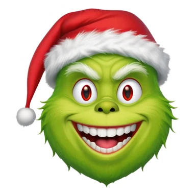 The Grinch with a Santa hat emoji sticker