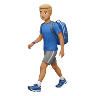 a man rucking with sport t shirt walking sticker
