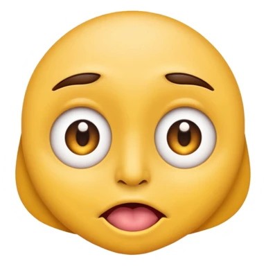 ios face emoji with both pupils at the center of the eye as if looking at the nose with tounge out sticker