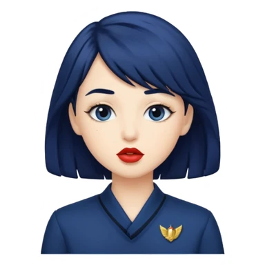 Navy blue kiss, navy hair sticker