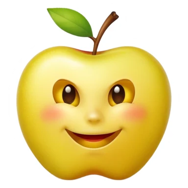 Un pomme neuf francais de couleur jaune  qui et croquée de 5 %  sticker