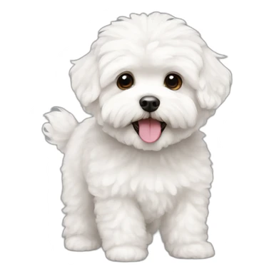 white fluffy male maltipoo sticker
