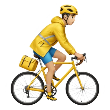Cyclist in raincoat sticker