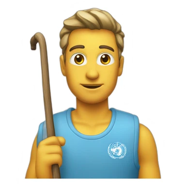 Un aveugle blanc avec une canne sticker